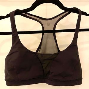 Lululemon Black Racerback Smooth Stride Sports Bra
